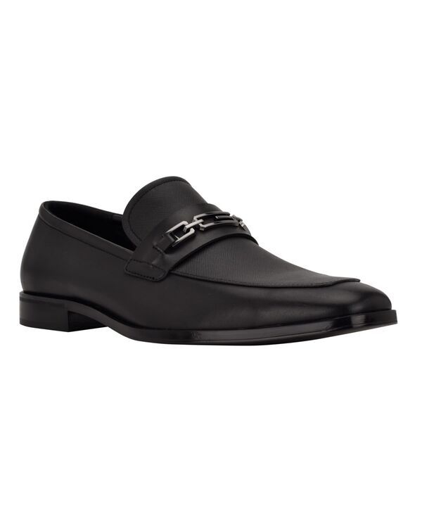 ゲス メンズ シューズ スリッポン・ローファー ローファー GUESS Mens Hendo Square Toe Slip On Dress Loafers Saffiano Black ブラック