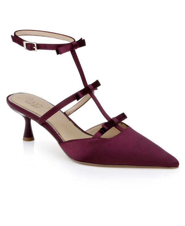 ジュウェルダグレイミシュカ レディース シューズ パンプス Jewel Badgley Mischka Womens Elisabetta Bow Pointed Toe Pumps Bordeaux Satin
