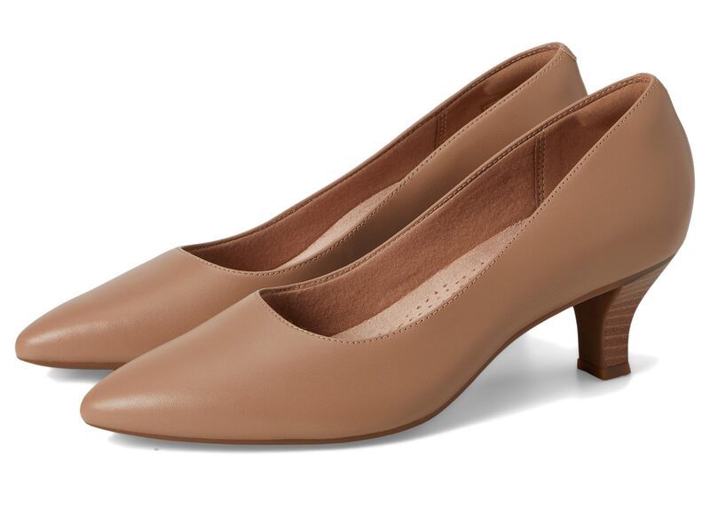 クラークス レディース シューズ ヒール Clarks Kepley Vine Warm Beige Leat ベージュ