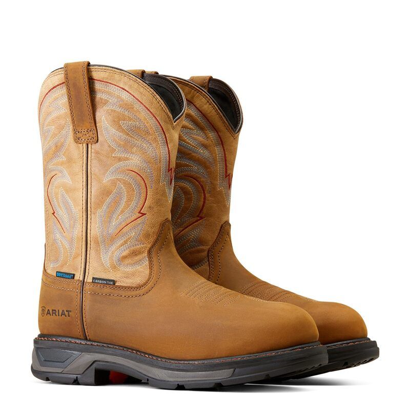 アリアト メンズ シューズ ブーツ・レインブーツ Ariat WorkHog XT Waterproof Carbon Toe Work Boots Distressed Brow