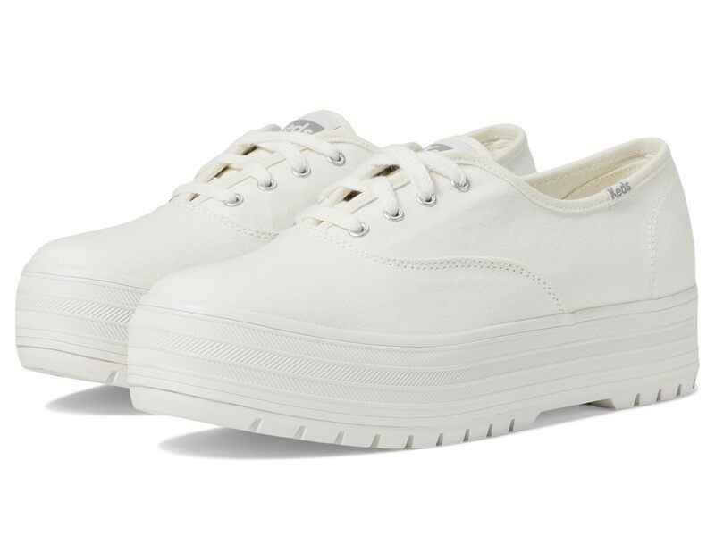 ケッズ レディース シューズ スニーカー プラットフォーム レース Keds The Platform Lug LaceUp OffWhite Canva オフホワイト
