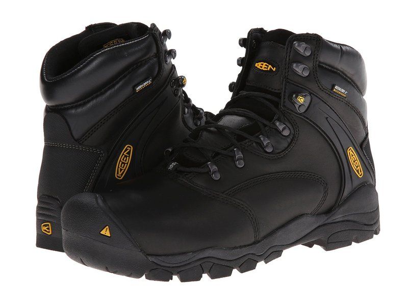 キーン メンズ シューズ ブーツ・レインブーツ Tシャツ KEEN Utility Louisville 6 Steel Toe Black ブラック