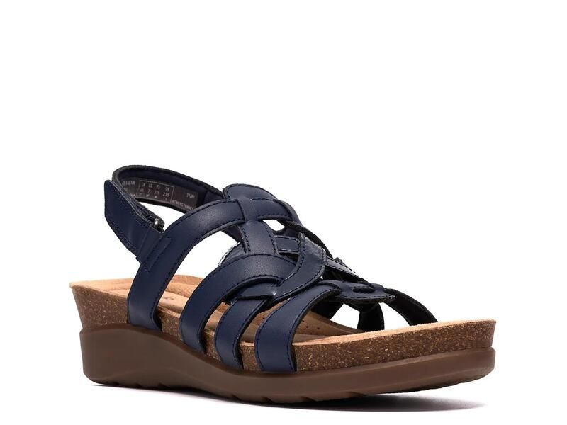 クラークス レディース シューズ サンダル ClarksCalenne Gracie Wedge Sandal Navy ネイビー