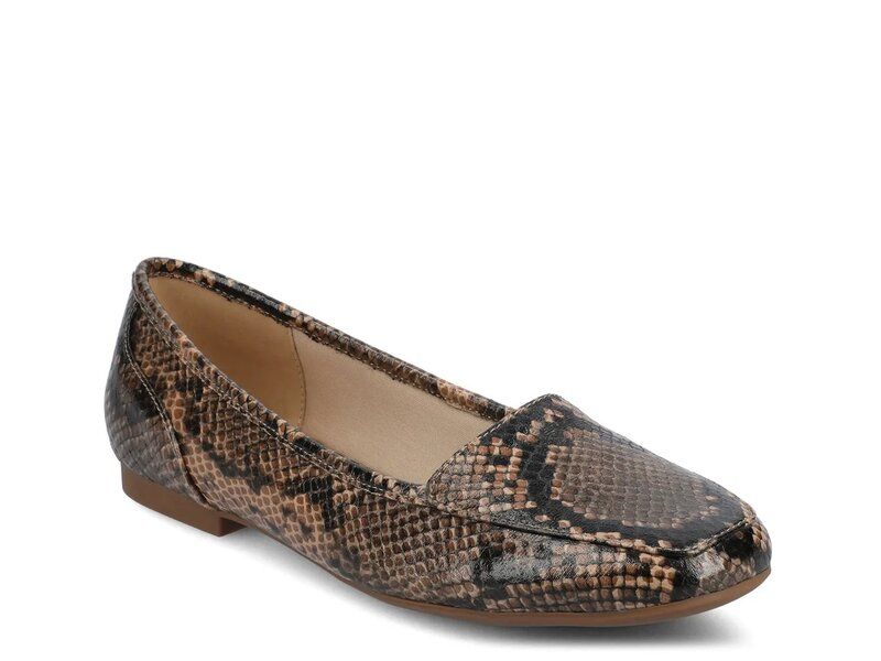 ジャーニー レディース シューズ パンプス Journee Noelia Flat Brown Snake Print ブラウン