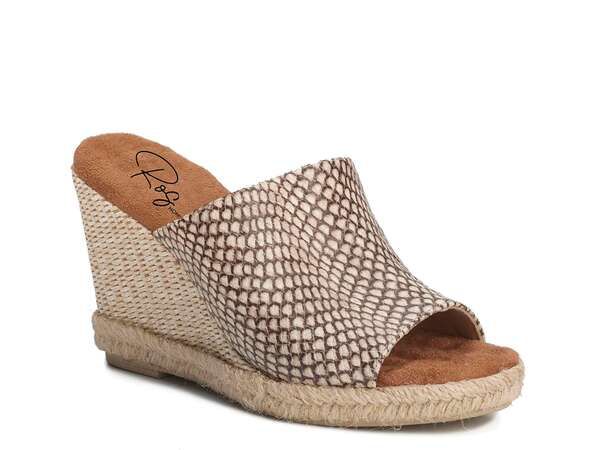 ロスハンマーソン レディース シューズ サンダル Ros Hommerson Kinsley Espadrille Wedge Sandal Roccia Snake Print