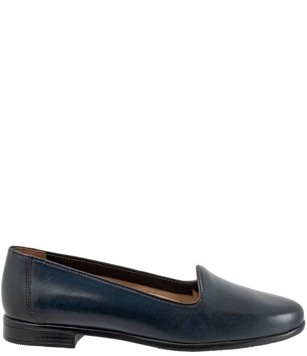 トロッターズ レディース シューズ パンプス レザー ローファー Trotters Liz Lux Leather Slip on Loafers Navy ネイビー