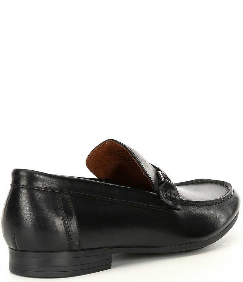 スティーブ マデン メンズ シューズ スリッポン・ローファー レザー ローファー Steve Madden Mens Privacy Burnished Leather Bit Buckle Loafers Black ブラック