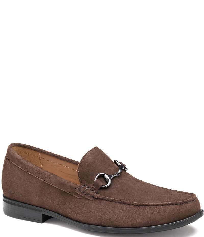ジョンストンアンドマーフィー メンズ シューズ スリッポン・ローファー スエード ローファー Johnston Murphy Mens Harrison Suede Bit Buckle Loafers Dark Brown ブラウン