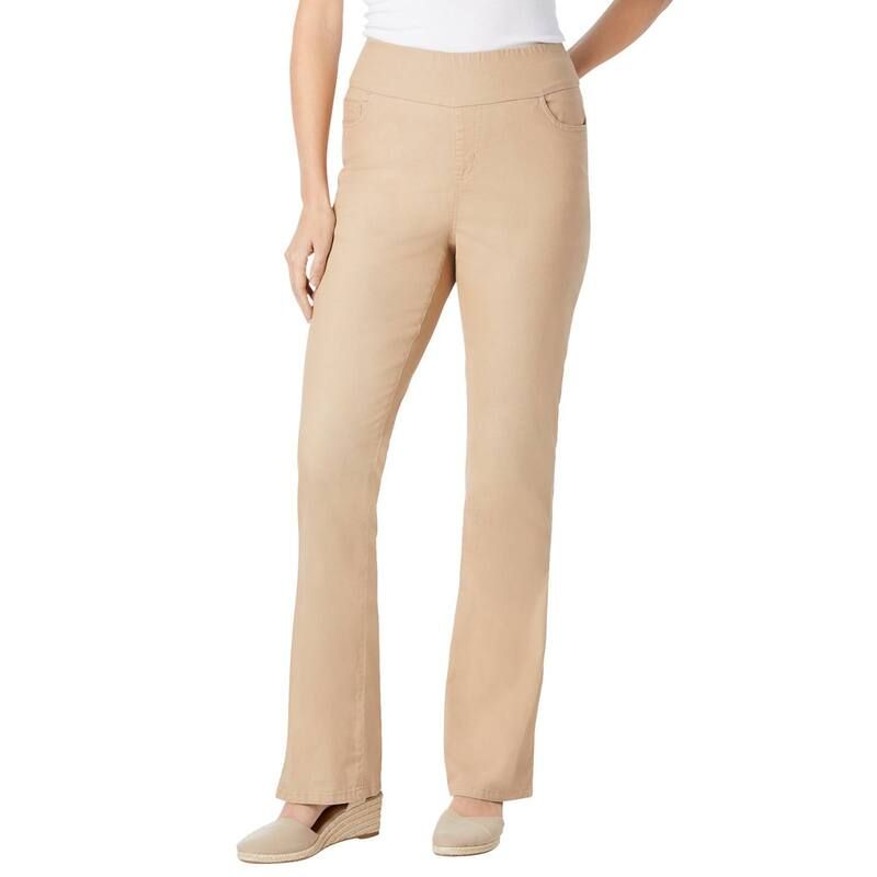 ウーマン ウィズイン レディース ボトムス デニムパンツ ブーツカット プラスサイズ トール ブーツ ジーンズ Woman Within Plusize Tall PullOn Bootcut GapFree Stretch Denim Jeans New K