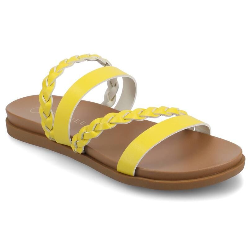 ジャーニー レディース シューズ サンダル Journee Colette Medium Wide Width Braided Slide Womens Flat Sandals Mango