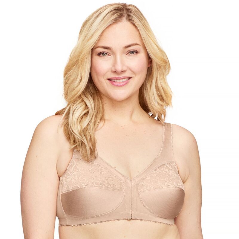 グラマライズ レディース アンダーウェア ブラジャー プラスサイズ Plusize Glamorise FullFigure MagicLift Front Close Support Bra 1200 Blush ブラッシュ
