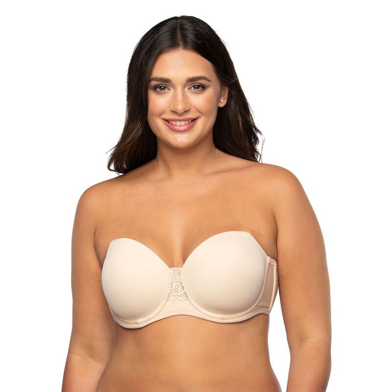 バニティフェア レディース アンダーウェア ブラジャー ストラップレス Womens Vanity FairR Beauty Back Strapless Full Figure Underwire Bra 74380 Rose Beige ベージュ