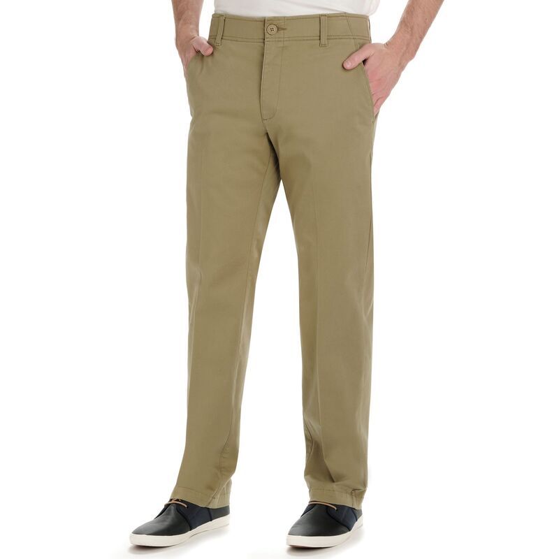 リー メンズ ボトムス カジュアルパンツ Mens Leextreme Motion Straight Fit Flat Front Pants Original Khaki カーキ