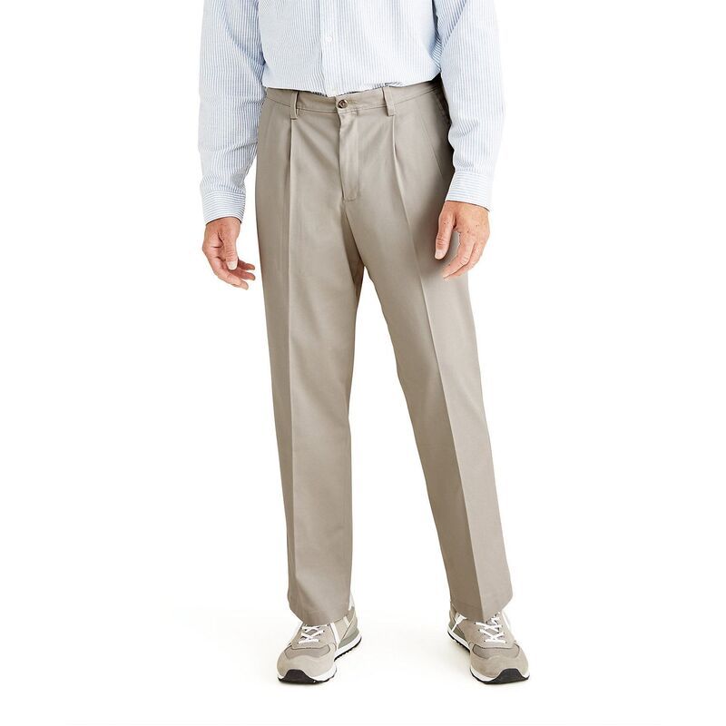 ドッカーズ メンズ ボトムス カジュアルパンツ プリーツ トール Big Tall Dockerstretch Easy Khaki ClassicFit Pleated Pants Cloud カーキ