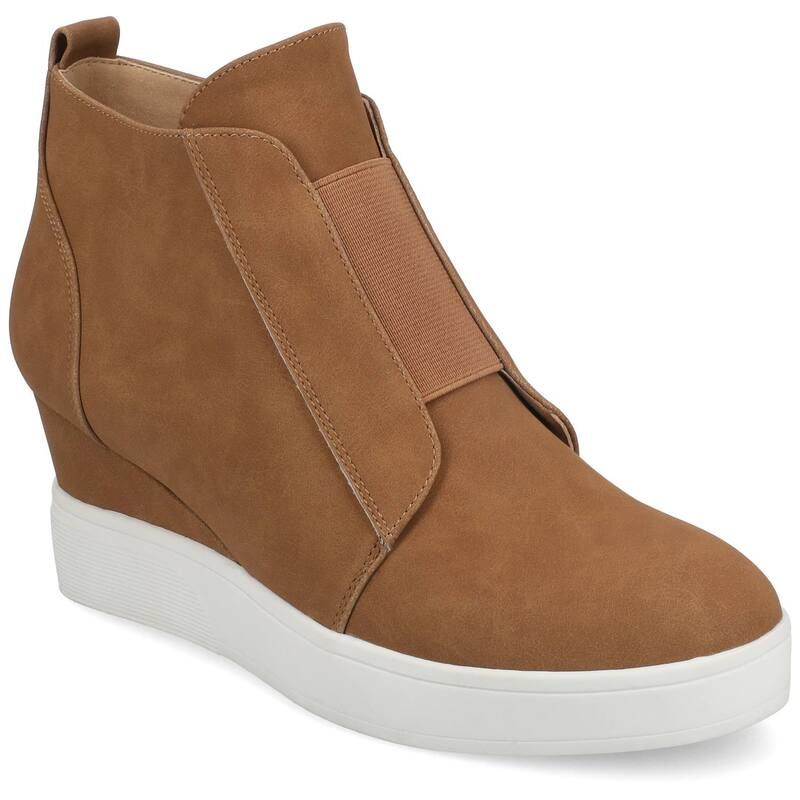 ジャーニー レディース シューズ スニーカー Journee Clara Womens Wedge Sneakers Tan タン