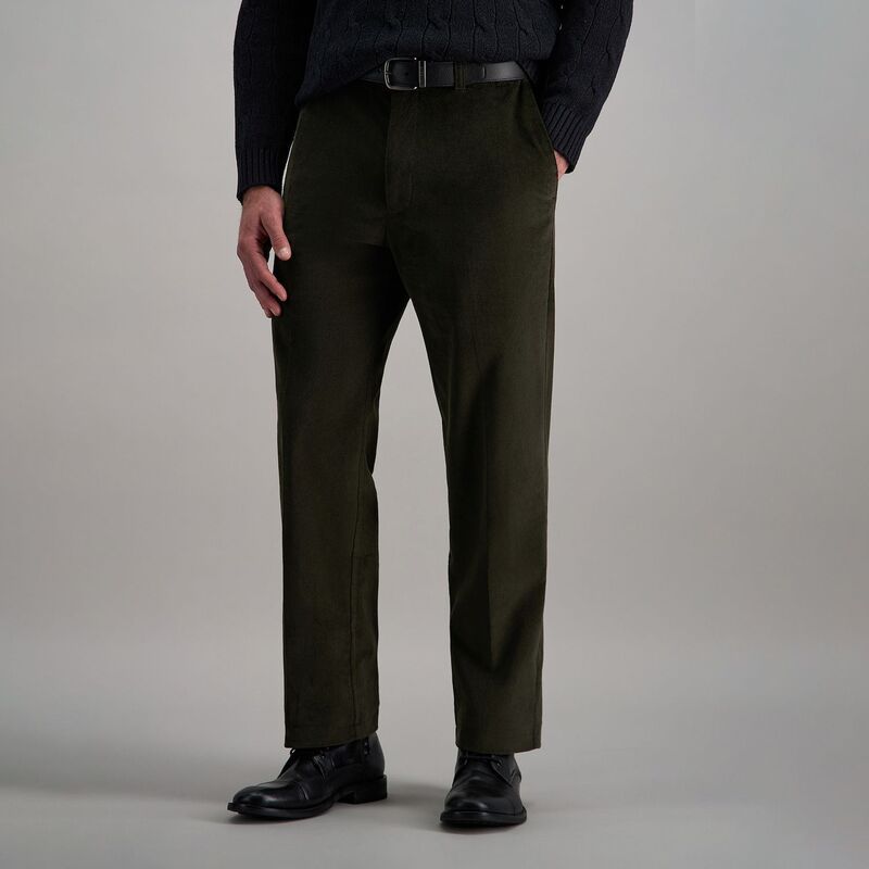 ハガー メンズ ボトムス カジュアルパンツ コーデュロイ Mens Haggar ClassicFit Stretch Expandable Waistband Corduroy Pants Military Green グリーン
