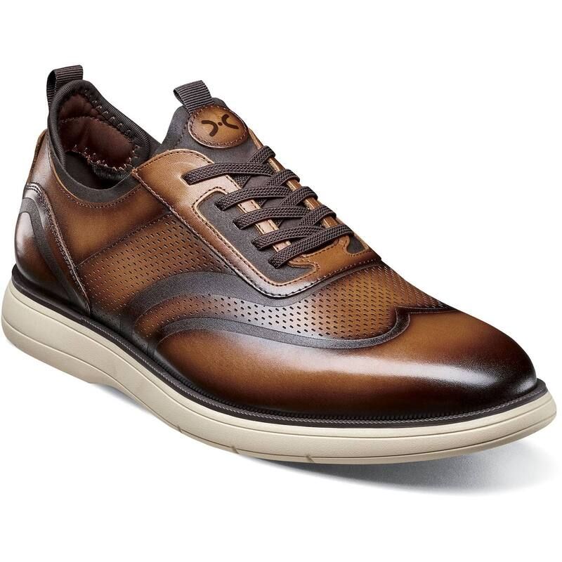 ステイシーアダムス メンズ シューズ オックスフォード ウィングチップ スニーカー レース Stacy Adams Edgewood Mens Wingtip Elastic LaceUp Sneakers Cognac