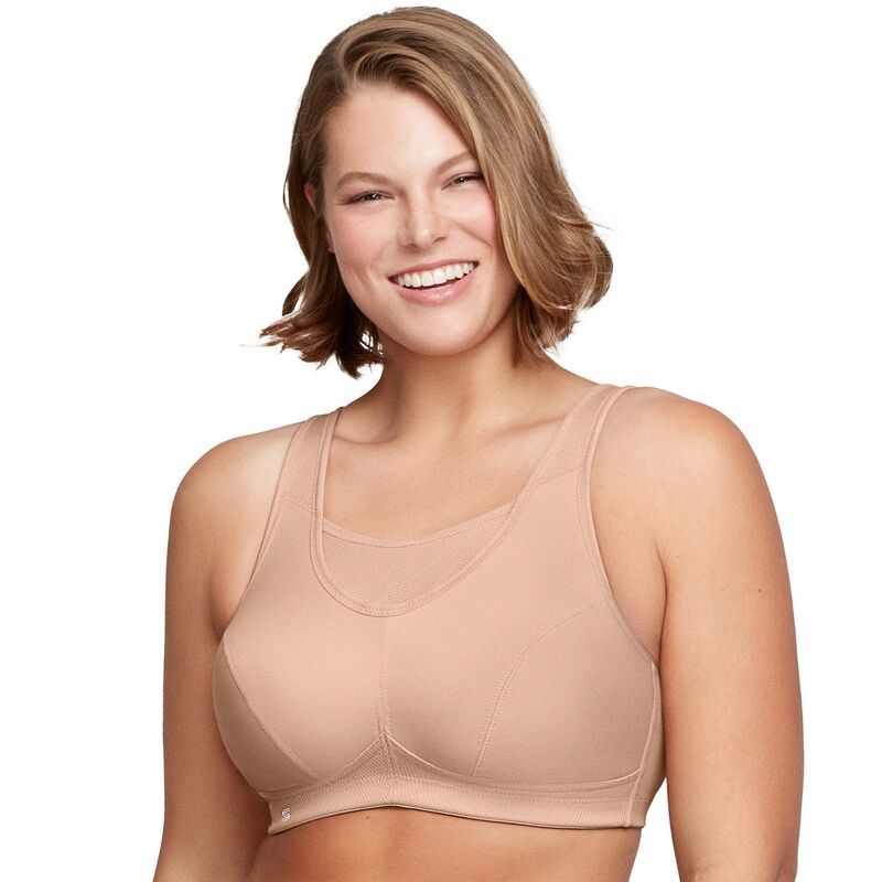 グラマライズ レディース アンダーウェア ブラジャー プラスサイズ Plusize Glamorise FullFigure NoBounce Camisole Wirelessports Bra 1066 Cafe