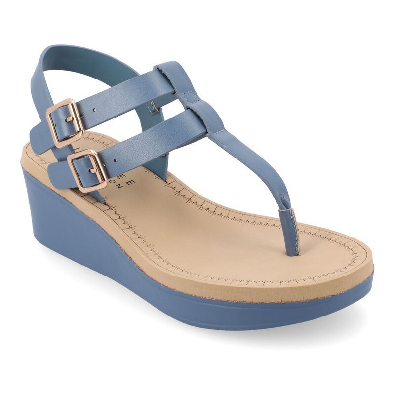ジュルネ コレクション レディース シューズ サンダル Journee Collection Bianca Womens Wedge Sandals Blue ブルー