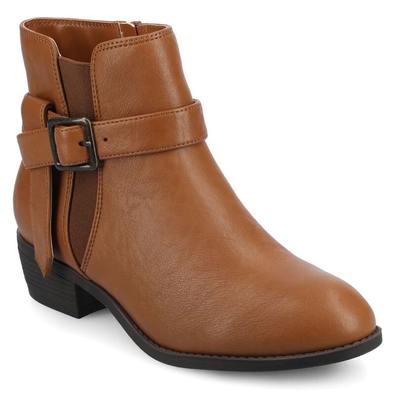 ジャーニー レディース シューズ ブーツ・レインブーツ アンクル ヒール Journee Devina Womens Almond Toe Block Heel Ankle Boots In Regular Wide Width Tan タン