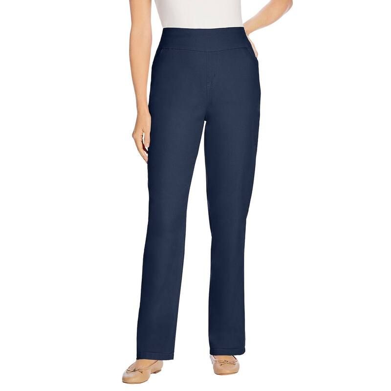 ウーマン ウィズイン レディース ボトムス デニムパンツ プラスサイズ トール Woman Within Womens Plusize Tall Flexfit Pullon Straightleg Jeanavy ネイビー
