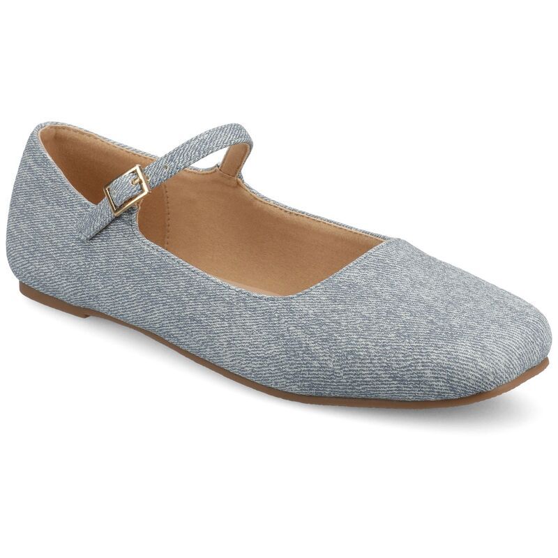 ジャーニー レディース シューズ サンダル Journee Carrie Womens Mary Jane Flats Denim デニム
