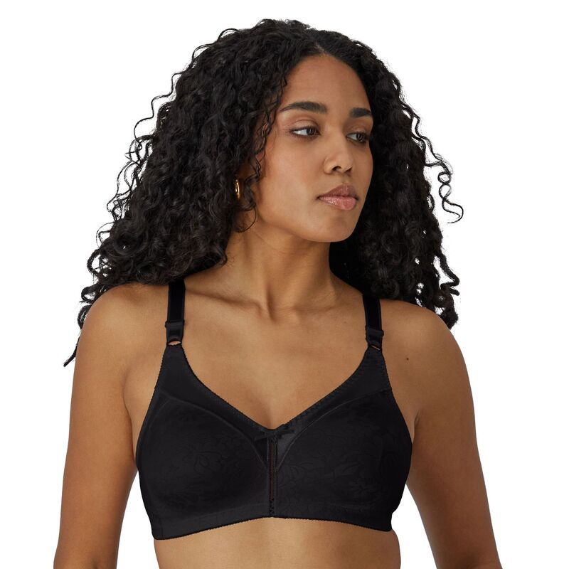 バリ レディース アンダーウェア ブラジャー レース Bali Double Support Lace FullFigure Wireless Bra DF3372 Black ブラック