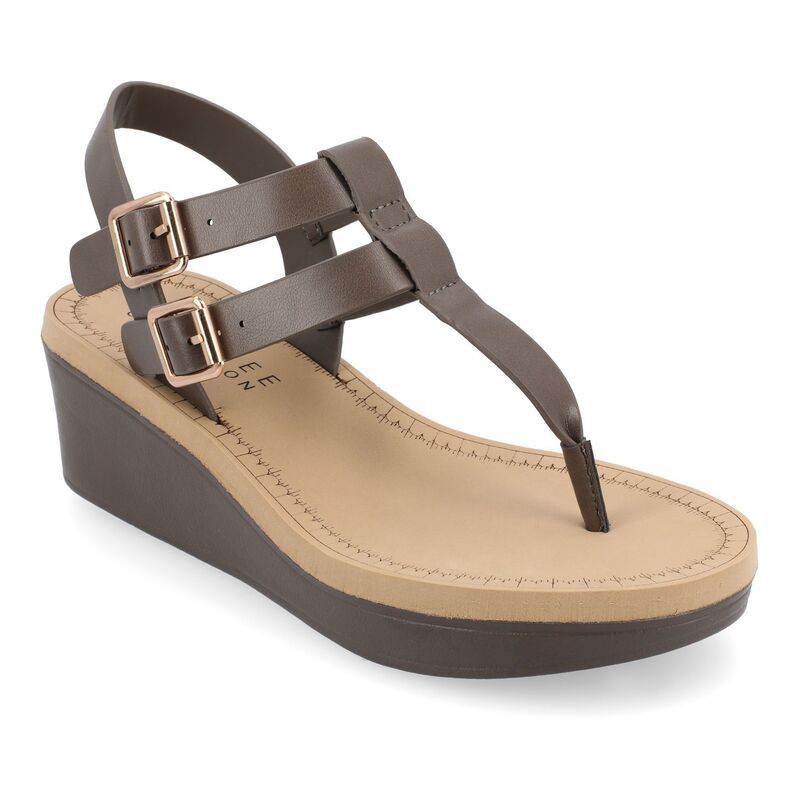 ジュルネ コレクション レディース シューズ サンダル Journee Collection Bianca Womens Wedge Sandals Brown ブラウン