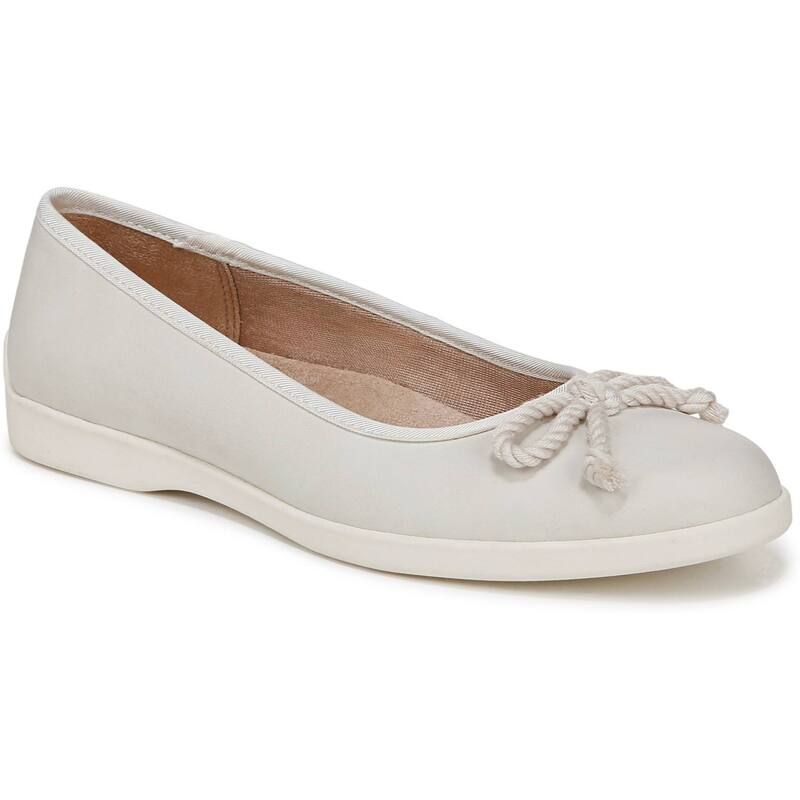 ライフストライド レディース シューズ サンダル レザー フェイクレザー LifeStride Maura Womens Faux Leather SlipOn Ballerina Shoes White Faux Leather ホワイト