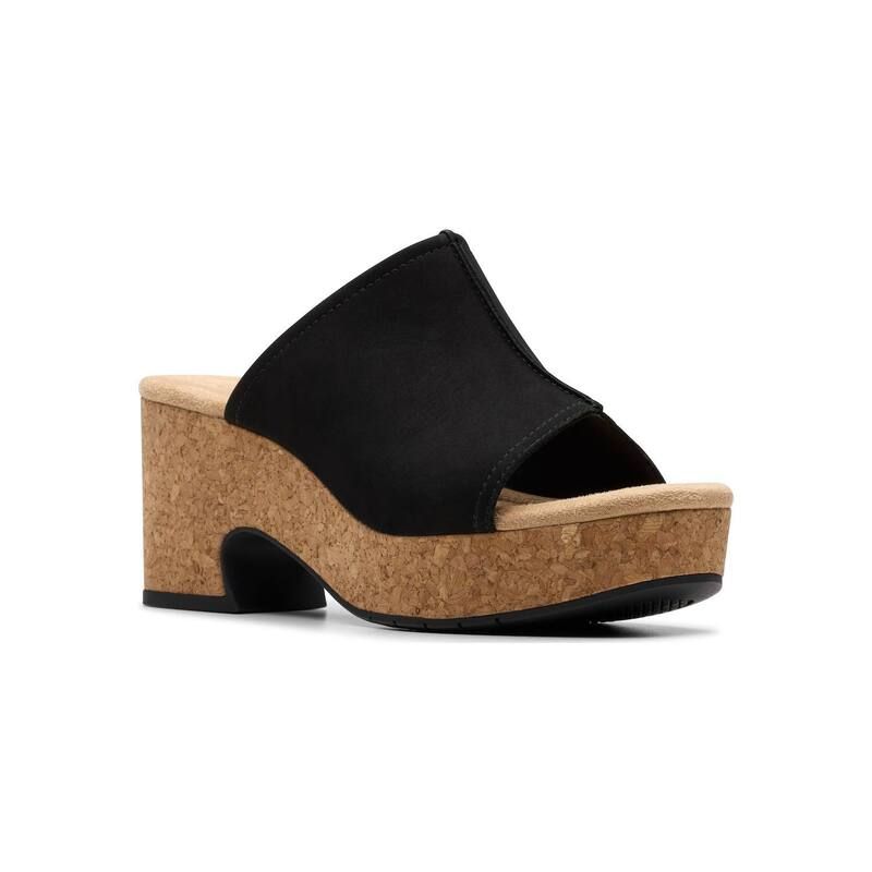 クラークス レディース シューズ サンダル Clarks Nerisa Vine Womenstylish Wedge Sandals Black Nubuck ブラック