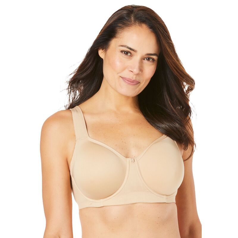 コンフォート チョイス レディース アンダーウェア ブラジャー プラスサイズ Tシャツ Comfort Choice Womens Plusize Underwire Microfiber Tshirt Bra Beige ベージュ