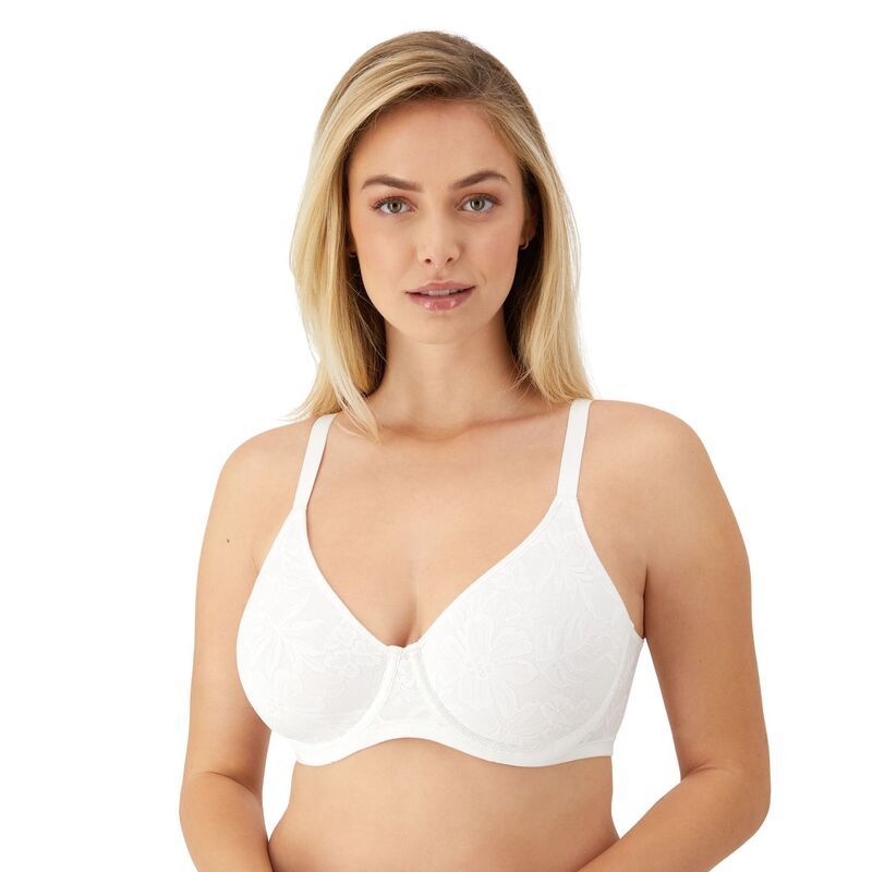 バリ レディース アンダーウェア ブラジャー コットン レース Bali Breathe Cotton Modalace Convertible Strap Underwire Bra DF7590 White ホワイト