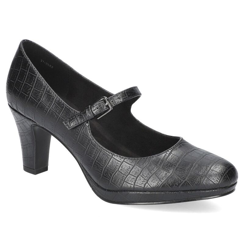 イージーストリート レディース シューズ パンプス プラットフォーム Easy Street Womens Zest Mary Jane Platform Pumps Black Croco ブラック