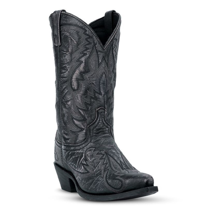 ラレド メンズ シューズ ブーツ・レインブーツ Laredo Garrett Mens Cowboy Boots Black Distressed ブラック