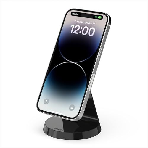 【VGP 2022受賞】 Belkin MagSafe対応 磁気ワイヤレス充電スタンド 急速充電 iPhone15 / 14 / 13 / 12シリーズ対応 USB-Cケーブル(2m)付属 電源アダプタ付き 7.5W ブラック WIB003d d539d037