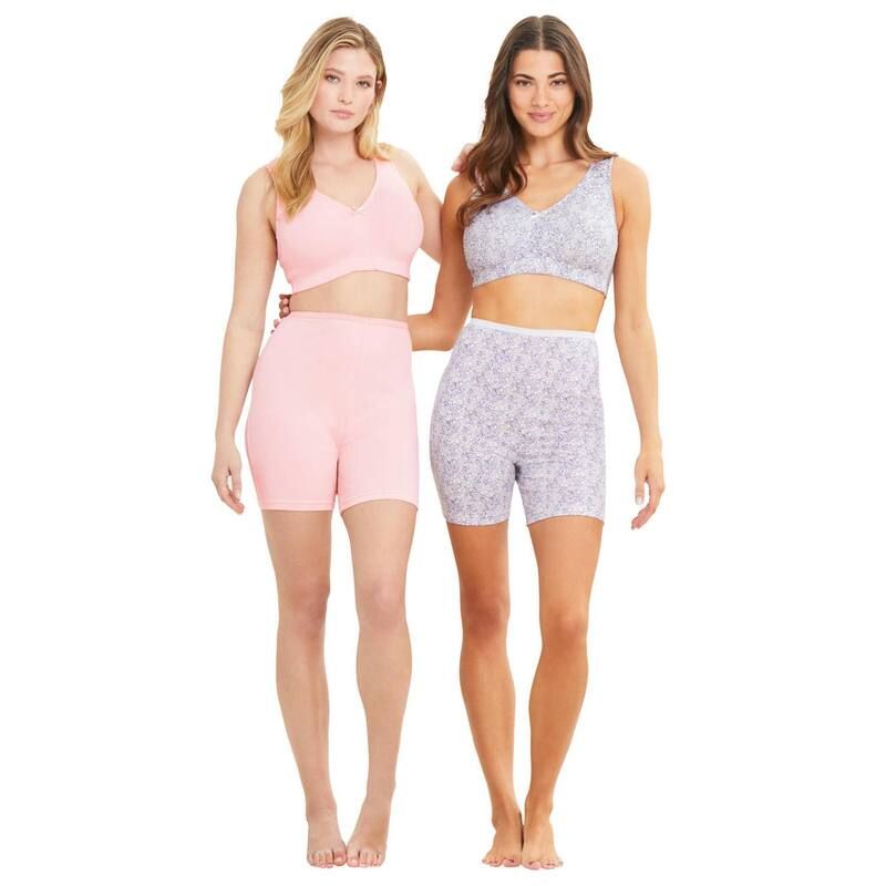 コンフォート チョイス レディース アンダーウェア ブラジャー プラスサイズ コットン Comfort Choice Womens Plusize 2Pack Cotton Full Coverage Bra Sky Blue Floral Pack ブルー