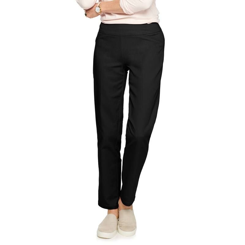 クロフト＆バロー レディース ボトムス カジュアルパンツ プチ Petite Womens Croft Barrow 4Pocket Effortlesstretch PullOn StraightLeg Pants Black ブラック