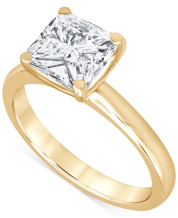 バッジェリーミシュカ レディース アクセサリー リング Badgley Mischka Certified Lab Grown Diamond PrincessCut Solitairengagement Ring 4 ctw in 14k Yellow Go