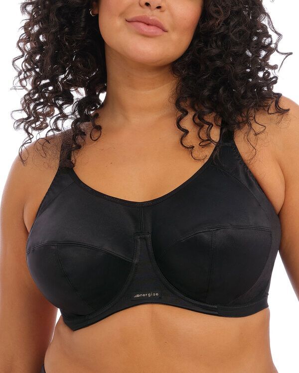 エロミ レディース アンダーウェア ブラジャー Elomi Energise Underwire Sports Bra Black ブラック