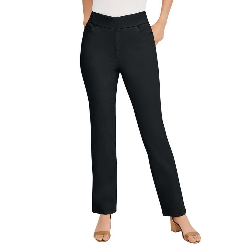 ジェシカロンドン レディース ボトムス デニムパンツ プラスサイズ Jessica London Womens Plusize Comfort Waistretch Denim StraightLeg Jean Black ブラック