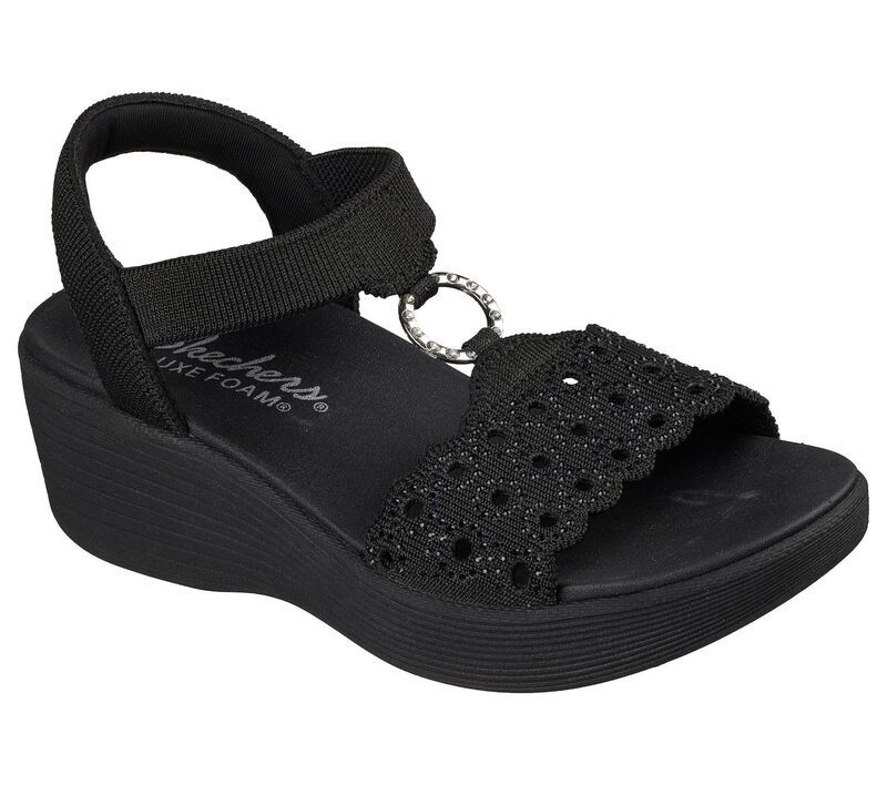 スケッチャーズ レディース シューズ サンダル Skechers Parallelite Sparkle Vamp Womens ORing SlipOn Sandals Black ブラック 13,860円