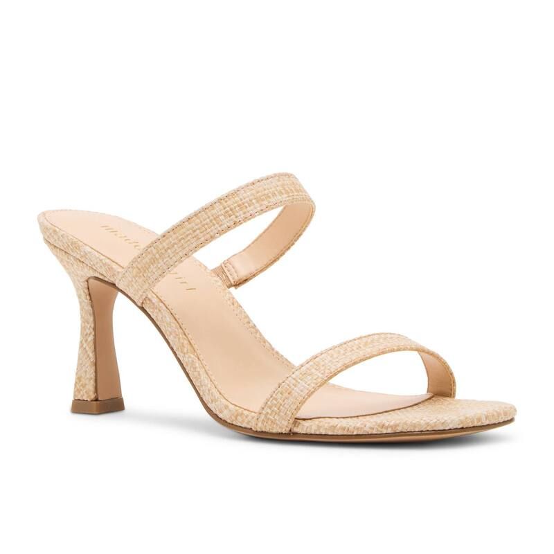 マッデンガール レディース シューズ サンダル ヒール madden girl Georgie WomenslipOn Flare Heels Natural Raffia