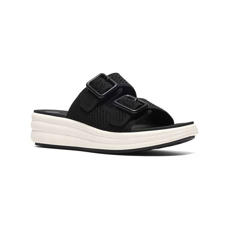 クラークス レディース シューズ サンダル Clarks Cloudsteppers Drift Faye Womens Cushioned Sandals Black Textile ブラック