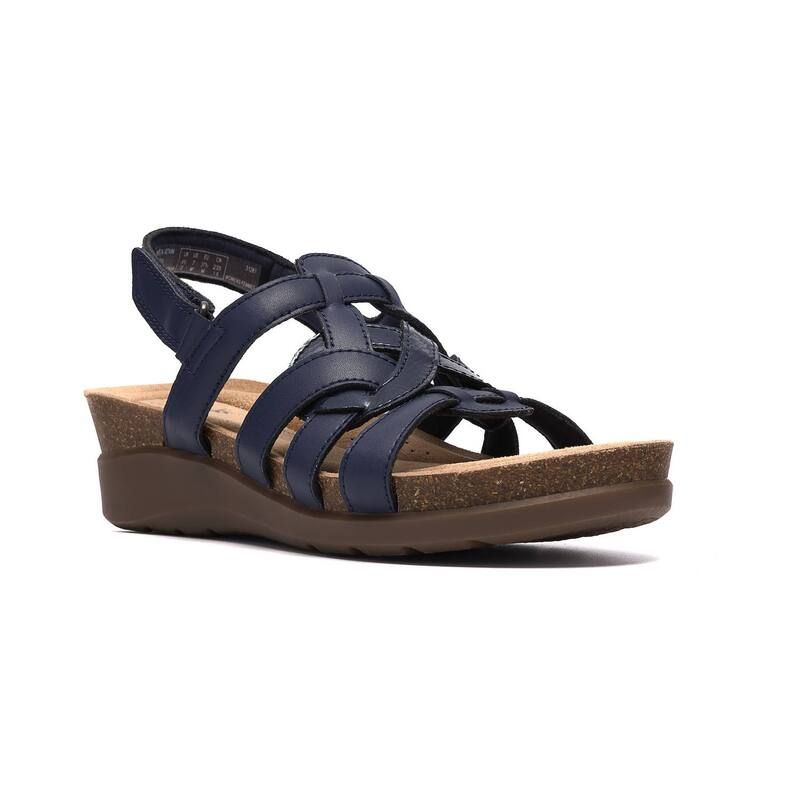クラークス レディース シューズ サンダル Clarks Calenne Gracie Womenstrappy Sandals Navy Leather ネイビー