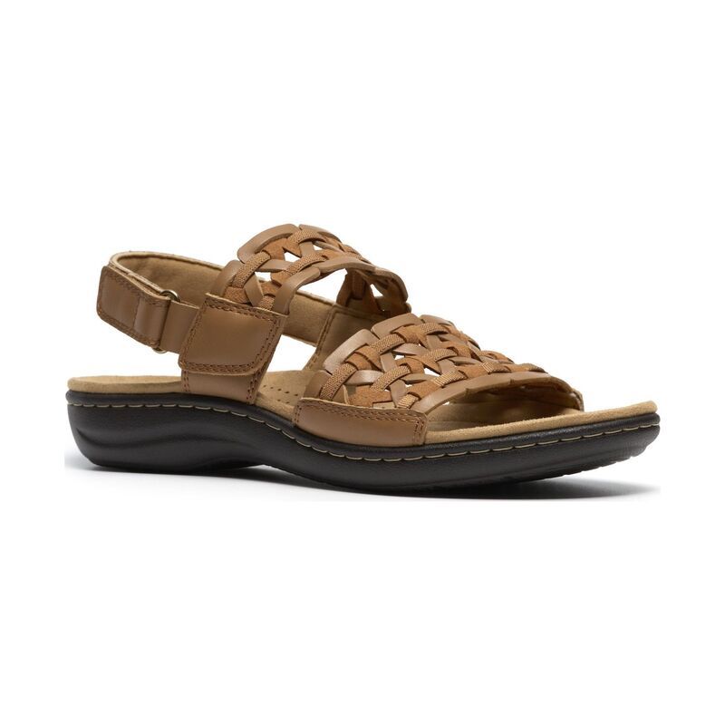 クラークス レディース シューズ サンダル レザー Clarks Laurieann Lily Womens Flat Leather SlipOn Sandals Tan Leather タン
