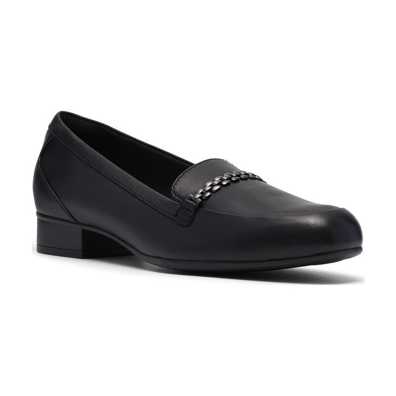 クラークス レディース シューズ スリッポン・ローファー レザー Clarks Juliet Mia Womens Leather SlipOn Loafers Black Leather ブラック