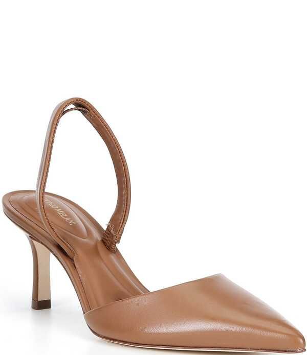 アントニオ メラーニ レディース シューズ ヒール レザー Antonio Melani Whit Leather Slingback Pumps Acacia Tan タン