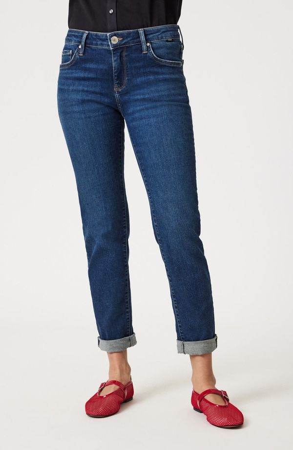 マーヴィ ジーンズ レディース ボトムス デニムパンツ ローライズ Mavi Jeans Emma Low Rise Slim Boyfriend Jeans Deep Brushed Tribeca
