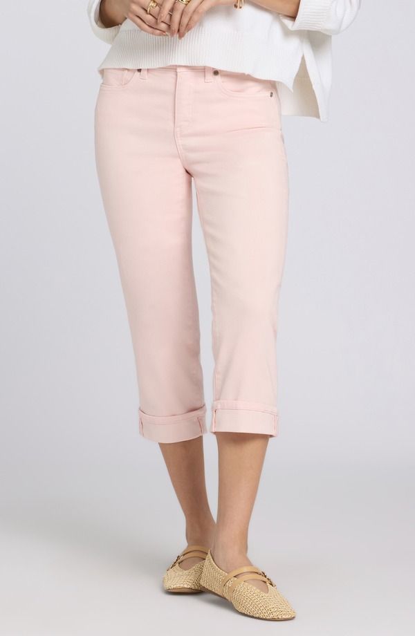 エヌワイディージェイ レディース ボトムス カジュアルパンツ ストレート キャップ ジーンズ NYDJ Marilyn Straight Leg Capri Jeans Pink Dogwood ピンク
