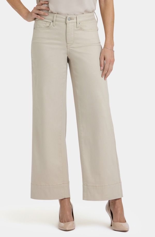 エヌワイディージェイ レディース ボトムス デニムパンツ ワイドレッグ ハイウエスト アンクル ジーンズ NYDJ Teresa High Waist Wide Leg Ankle Jeans Feather